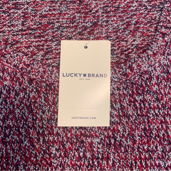 Lucky Brand Sweater Vest Red Black Gray Marled Cotton Blend Size XL NWT - Picture 5 of 10